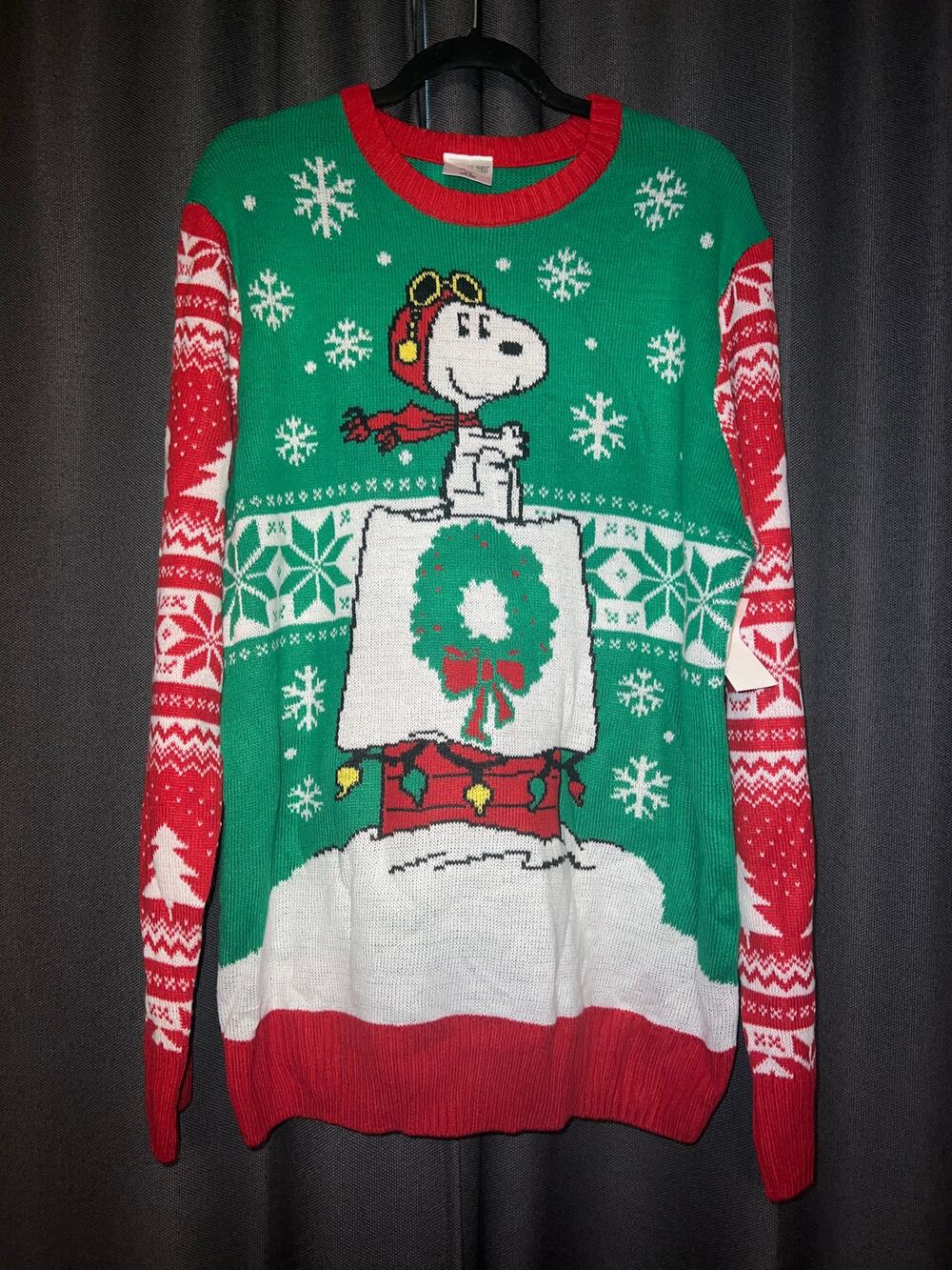 Ugly Christmas Sweater Xmas Size Large Snoopy NWT